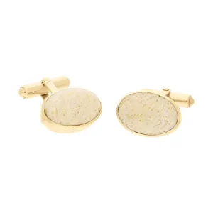 18ct Yellow Gold Coquina Oval Cufflinks