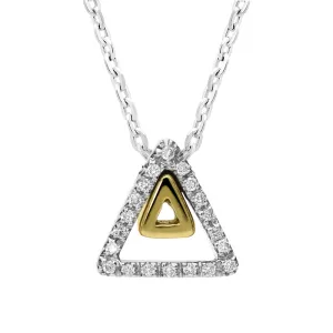 18ct Yellow Gold Diamond Triangle Necklace