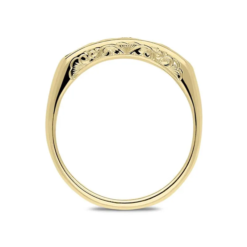 18ct Yellow Gold Emerald Diamond Channel Set Half Eternity Ring