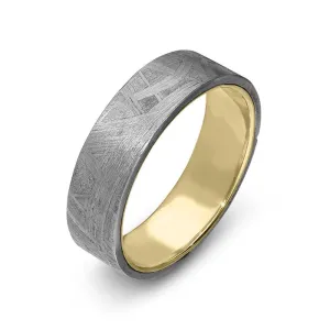 18ct Yellow Gold Meteorite Band Ring