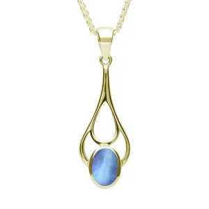 18ct Yellow Gold Moonstone Oval Spoon Necklace