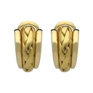 18ct Yellow Gold Plaited Stud Earrings