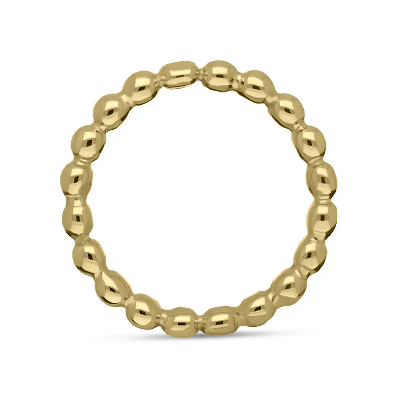 18ct Yellow Gold Stepping Stones Beaded Stacking Ring