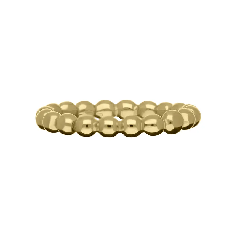 18ct Yellow Gold Stepping Stones Beaded Stacking Ring