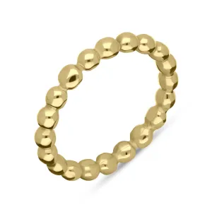18ct Yellow Gold Stepping Stones Beaded Stacking Ring