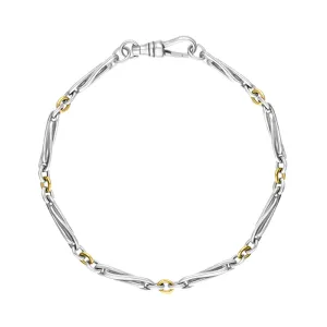 18ct Yellow Gold Sterling Silver Handmade Twist Bracelet