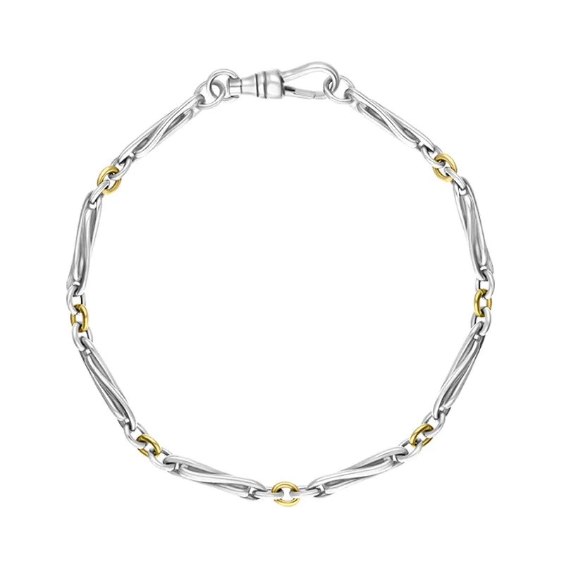 18ct Yellow Gold Sterling Silver Handmade Twist Bracelet