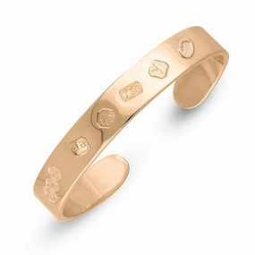 18ct Rose Gold King's Coronation Hallmark Cuff Bangle D