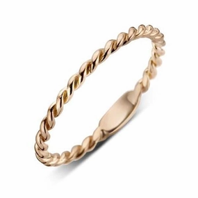 18ct Rose Gold Twisted Stacking Ring D