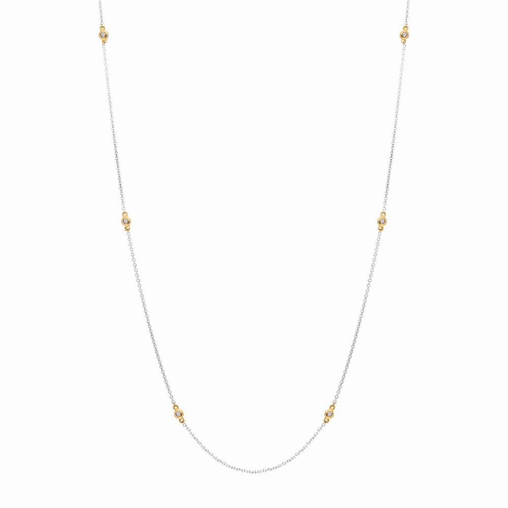 18ct White and Rose Gold Diamond Necklet D