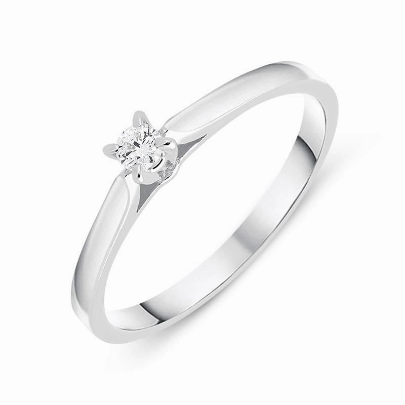 18ct White Gold 0.07ct Brilliant Cut Diamond Solitaire Ring