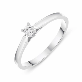 18ct White Gold 0.07ct Brilliant Cut Diamond Solitaire Ring