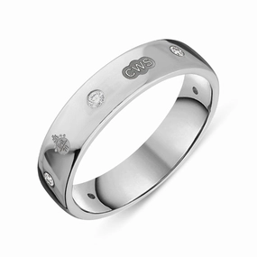 18ct White Gold 0.15ct Diamond Queen's Jubilee Hallmark 5mm Ring D