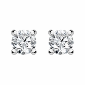 18ct White Gold 0.15ct Diamond Solitaire Stud Earrings D