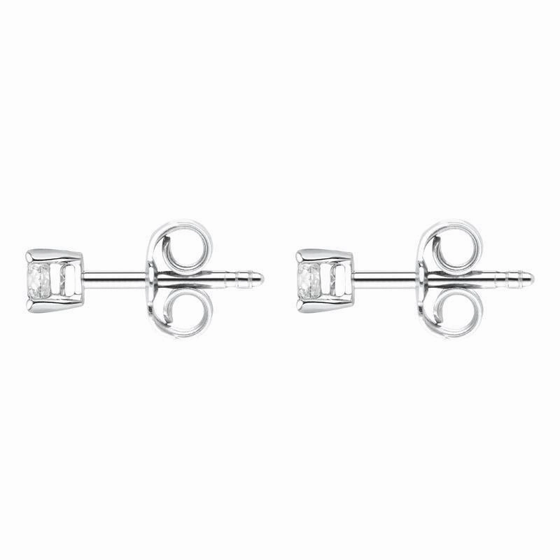 18ct White Gold 0.15ct Diamond Solitaire Stud Earrings D