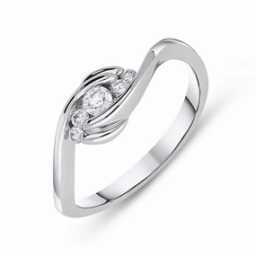 18ct White Gold 0.16ct Diamond Five Stone Twist Ring