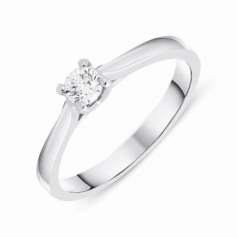 18ct White Gold 0.20ct Diamond Brilliant Cut Solitaire Ring D