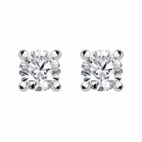 18ct White Gold 0.20ct Diamond Solitaire Brilliant Cut Stud Earrings