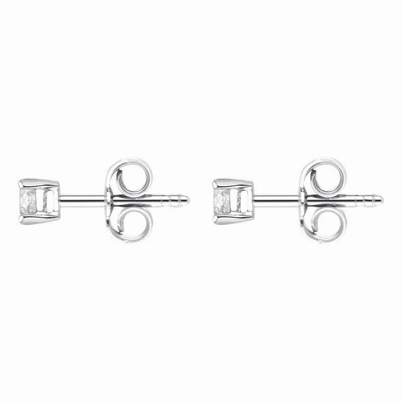 18ct White Gold 0.25ct Diamond Solitaire Stud Earrings D