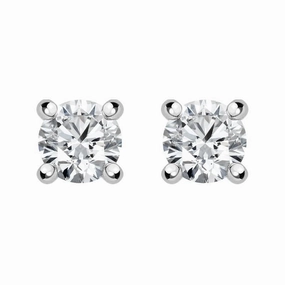 18ct White Gold 0.26ct Diamond Claw Set Solitaire Stud Earrings