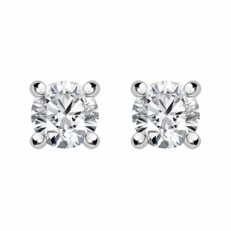 18ct White Gold 0.26ct Diamond Claw Set Solitaire Stud Earrings