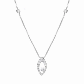 18ct White Gold 0.35ct Diamond Open Marquise Necklace