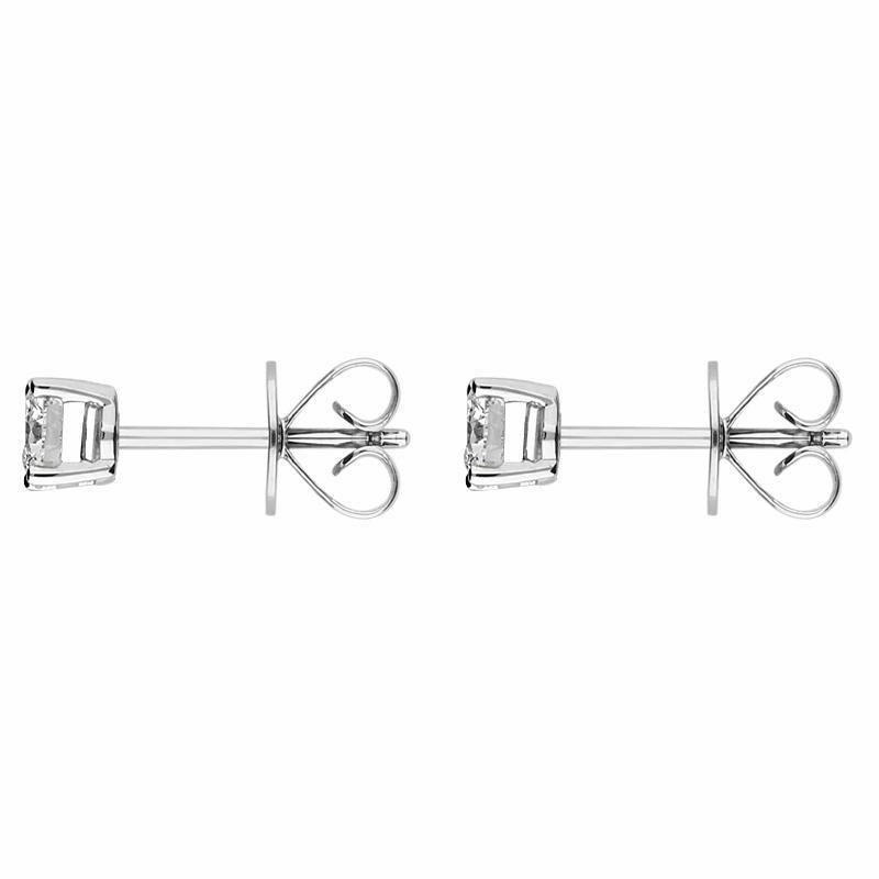18ct White Gold 0.40ct Diamond Claw Set Solitaire Stud Earrings