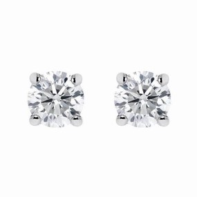 18ct White Gold 0.40ct Diamond Claw Set Solitaire Stud Earrings
