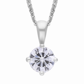 18ct White Gold 0.50ct Diamond Solitaire Pendant Necklace