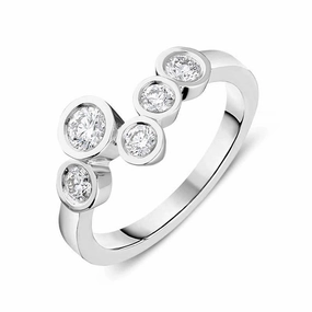 18ct White Gold 0.51ct Diamond Bubble Ring