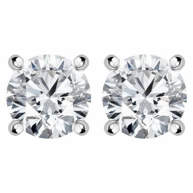 18ct White Gold 0.70ct Diamond Solitaire Brilliant Cut Stud Earrings