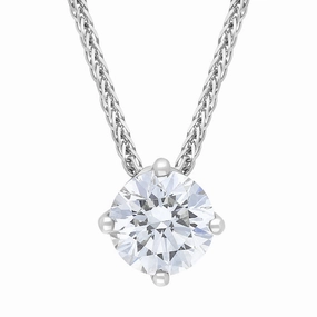18ct White Gold 1.00ct Diamond Round Brilliant Cut Solitaire Slider Necklace