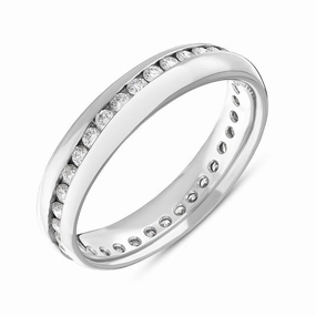18ct White Gold 4mm 0.57ct Diamond Wedding Ring D