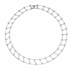 18ct White Gold Diamond Set Collar Necklace D