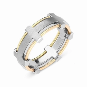 18ct White Yellow and Rose Gold Wedding Band Ring D