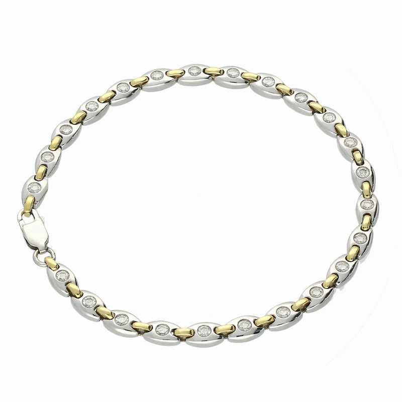 18ct Yellow and White Gold 1.03ct Diamond Bracelet