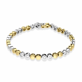 18ct Yellow and White Gold Diamond Bracelet