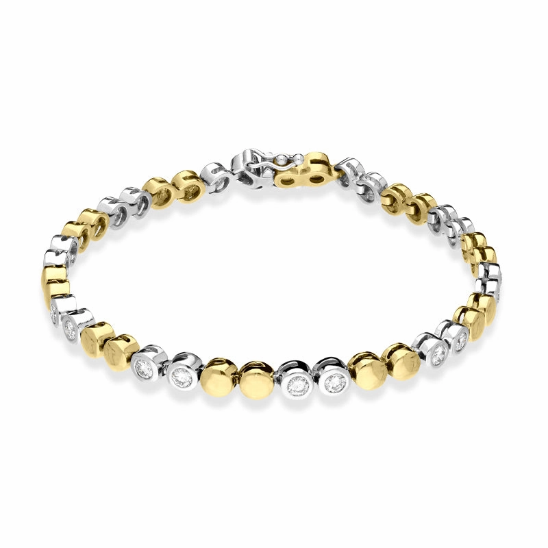 18ct Yellow and White Gold Diamond Bracelet