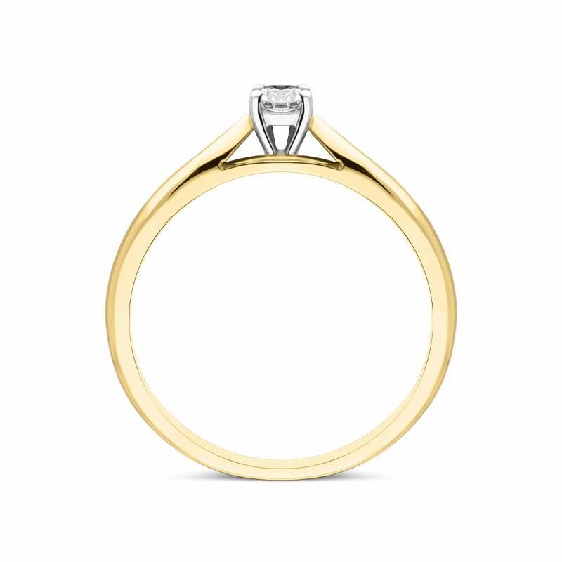 18ct Yellow Gold 0.15ct Brilliant Cut Diamond Solitaire Ring