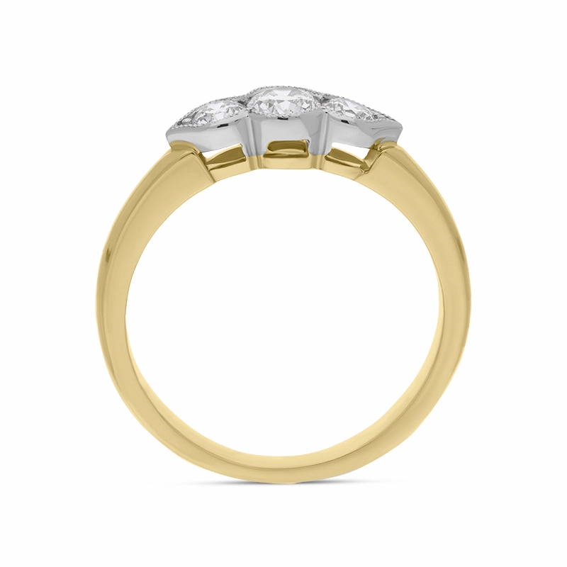 18ct Yellow Gold 0.50ct Diamond Three Stone Ring D