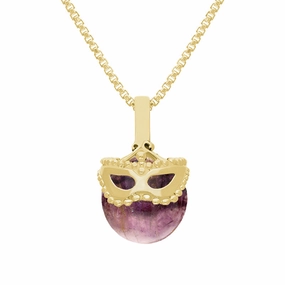 18ct Yellow Gold Blue John Zodiac Gemini 9mm Bead Pendant