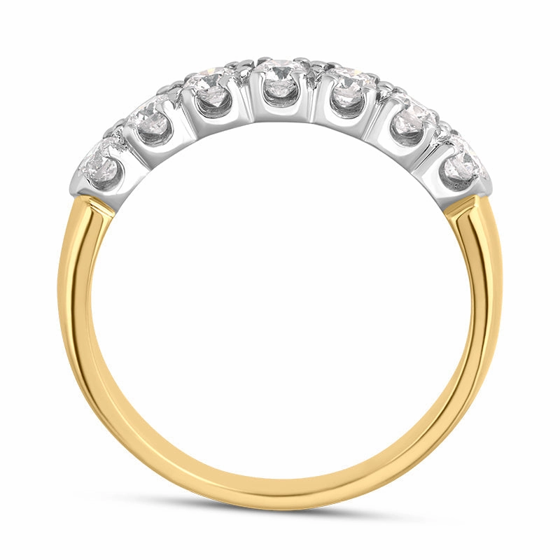 18ct Yellow Gold Diamond Claw Set Half Eternity Ring