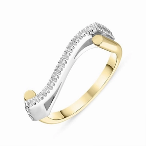 18ct Yellow Gold Diamond Swirl Dress Ring