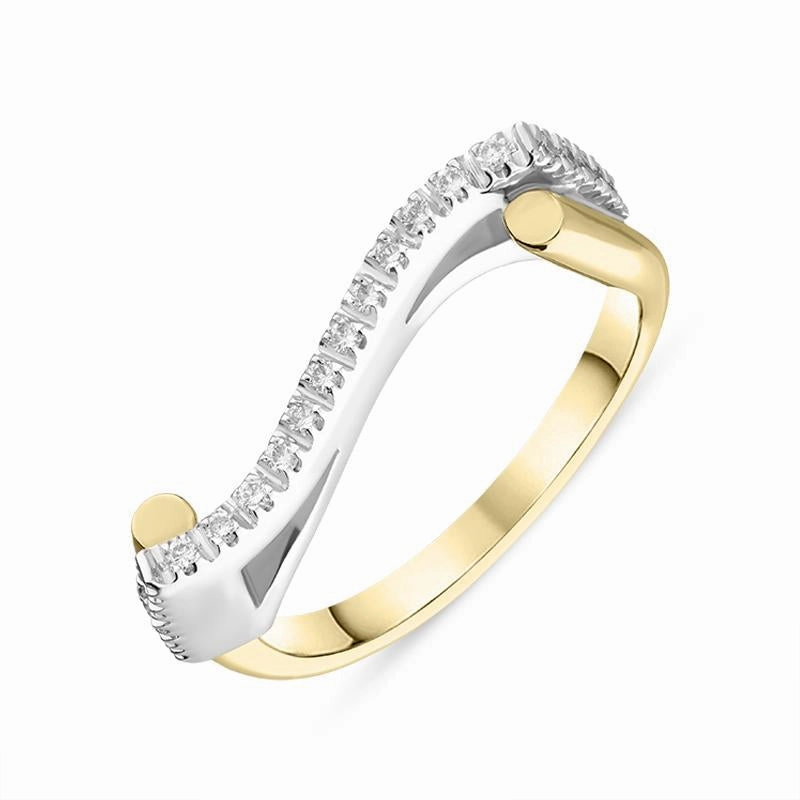 18ct Yellow Gold Diamond Swirl Dress Ring