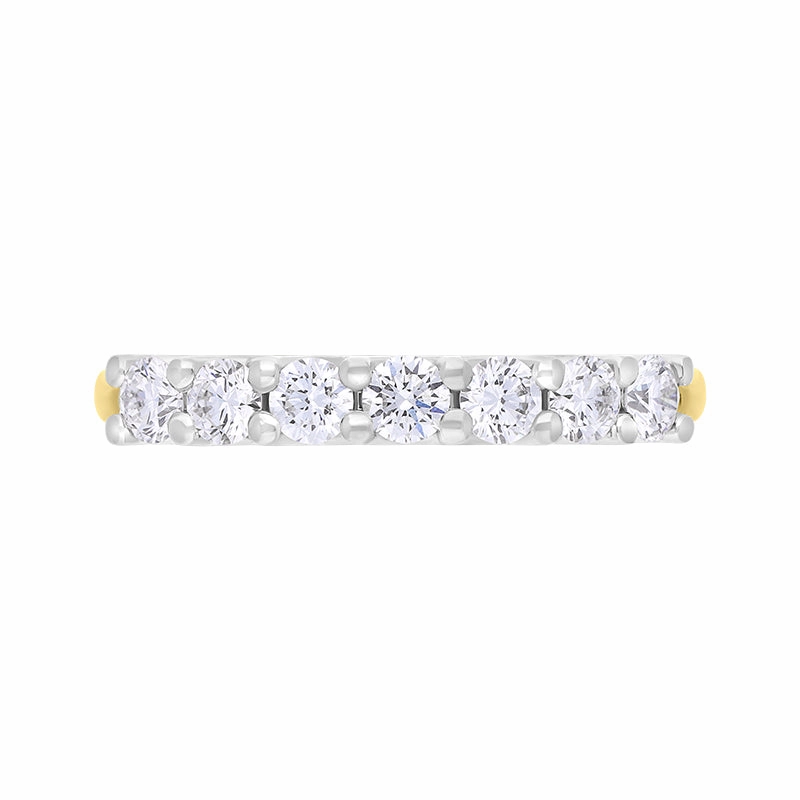 18ct Yellow Gold Platinum Diamond Half Eternity Ring
