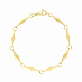 18ct Yellow Gold Rhombus Handmade Bracelet