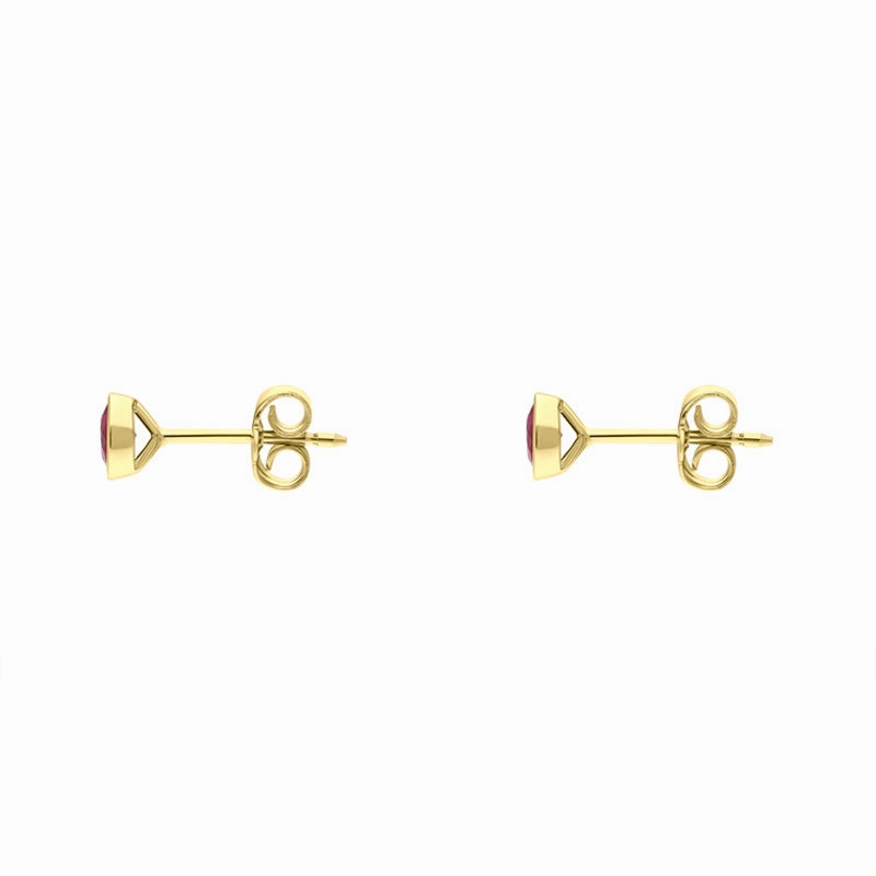18ct Yellow Gold Ruby Round Martini Stud Earrings