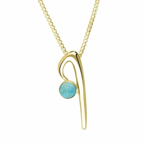 18ct Yellow Gold Turquoise Love Letters Initial I Necklace