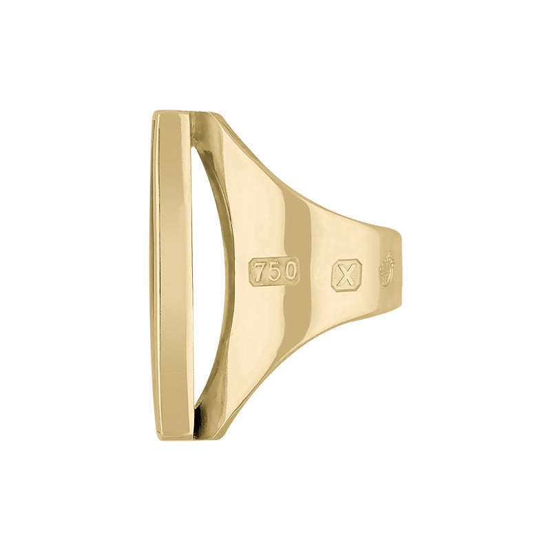 18ct Yellow Gold Whitby Jet Queen's Jubilee Hallmark Large Oblong Ring D