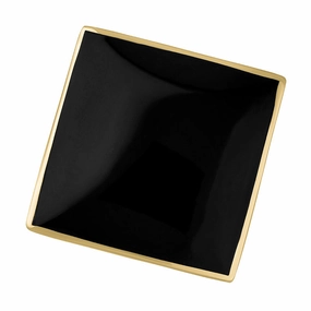 18ct Yellow Gold Whitby Jet Queen's Jubilee Hallmark Large Rhombus Ring D